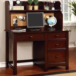 24 in. H Cherry Brown Wooden Hutch with Spacious Storage by Benjara 6 24 in. H Cherry Brown Wooden Hutch with Spacious Storage by Benjara -Cheap Benjara Store cherry brown benjara computer desks bm166151 c3 1000