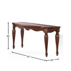 54 in. Cherry Brown Standard Rectangle Wood Console Table with Carved Details by Benjara -Cheap Benjara Store cherry brown benjara console tables bm185844 40 1000