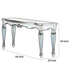 54 in. Cherry Brown Standard Rectangle Wood Console Table with Carved Details by Benjara -Cheap Benjara Store cherry brown benjara console tables bm185844 44 1000