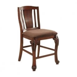 Johannesburg Traditional Brown Cherry Counter Height Chair (Set of 2) by Benjara