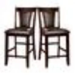 Brent II Contemporary Cherry Brown Counter Height Chair (Set of 2) by Benjara