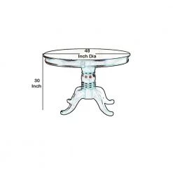 48 in. L Cherry Brown Transitional Wooden Table with Round Top and Pedestal Base by Benjara -Cheap Benjara Store cherry brown benjara kitchen dining tables bm207991 44 1000