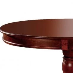 48 in. L Cherry Brown Transitional Wooden Table with Round Top and Pedestal Base by Benjara -Cheap Benjara Store cherry brown benjara kitchen dining tables bm207991 4f 1000