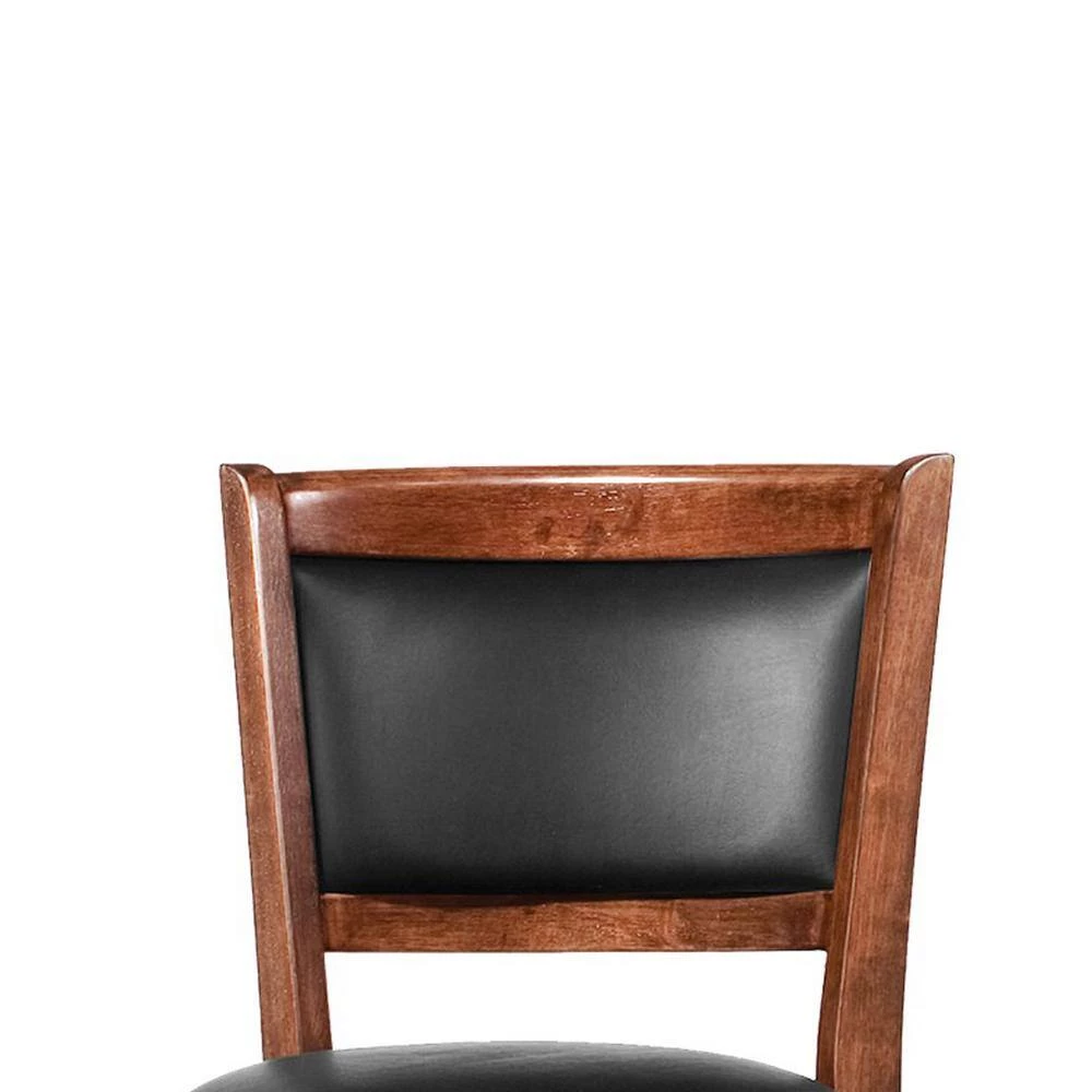 42.25 in. H Contemporary Chestnut Brown with Upholstered Seat Wooden Bar Stool (Set of 2) by Benjara 4 42.25 in. H Contemporary Chestnut Brown with Upholstered Seat Wooden Bar Stool (Set of 2) by Benjara - Image 4