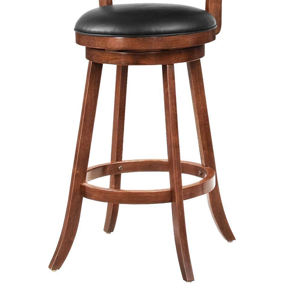 42.25 in. H Contemporary Chestnut Brown with Upholstered Seat Wooden Bar Stool (Set of 2) by Benjara 2 42.25 in. H Contemporary Chestnut Brown with Upholstered Seat Wooden Bar Stool (Set of 2) by Benjara - Image 2