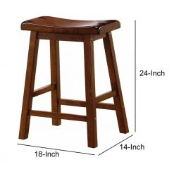 23.75 in. Chestnut Brown Backless Wooden Frame Casual Counter Height Stool (Set of 2) by Benjara -Cheap Benjara Store chestnut brown benjara bar stools bm69427 44 1000