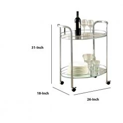 Chrome Contemporary Serving Cart by Benjara -Cheap Benjara Store chrome benjara bar carts bm123211 1f 1000