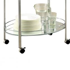 Chrome Contemporary Serving Cart by Benjara -Cheap Benjara Store chrome benjara bar carts bm123211 76 1000