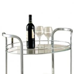 Chrome Contemporary Serving Cart by Benjara -Cheap Benjara Store chrome benjara bar carts bm123211 fa 1000