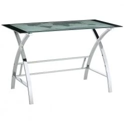47.25 in. Rectangle Metal Glass World Map Printing Curved X-Sided Computer Desk by Benjara -Cheap Benjara Store chrome benjara computer desks pwc 942 240 77 1000