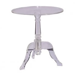 19.63 in. Clear Round Acrylic End Table with 3 Legged Base Support by Benjara -Cheap Benjara Store clear benjara end side tables bm144089 31 1000