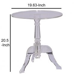 19.63 in. Clear Round Acrylic End Table with 3 Legged Base Support by Benjara -Cheap Benjara Store clear benjara end side tables bm144089 44 1000