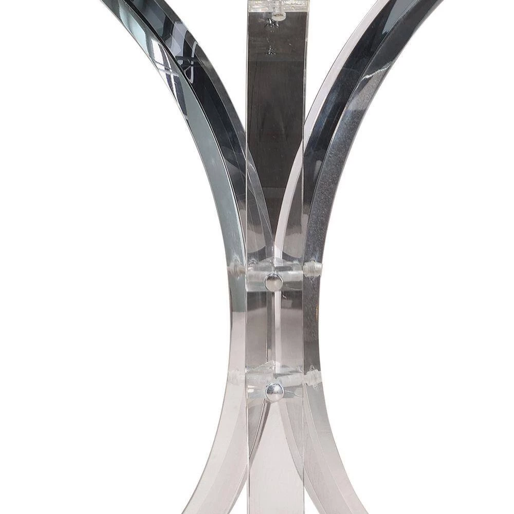 Contemporary Clear Acrylic Accent Table with Glass Top by Benjara 5 Contemporary Clear Acrylic Accent Table with Glass Top by Benjara - Image 5