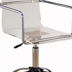 Modern Design Transparent Clear Acrylic Adjustable Office Chair by Benjara -Cheap Benjara Store clear benjara executive chairs bm159157 1f 1000