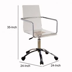 Modern Design Transparent Clear Acrylic Adjustable Office Chair by Benjara -Cheap Benjara Store clear benjara executive chairs bm159157 44 1000
