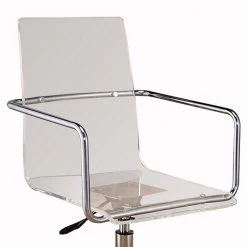 Modern Design Transparent Clear Acrylic Adjustable Office Chair by Benjara -Cheap Benjara Store clear benjara executive chairs bm159157 4f 1000