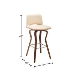 40 in. Cream and Brown Low Back Metal and Wood Swivel Barstool with Faux Leather and Wooden Support by Benjara 10 40 in. Cream and Brown Low Back Metal and Wood Swivel Barstool with Faux Leather and Wooden Support by Benjara -Cheap Benjara Store cream and brown benjara bar stools bm270007 40 1000