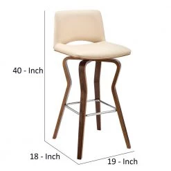 40 in. Cream and Brown Low Back Metal and Wood Swivel Barstool with Faux Leather and Wooden Support by Benjara 14 40 in. Cream and Brown Low Back Metal and Wood Swivel Barstool with Faux Leather and Wooden Support by Benjara -Cheap Benjara Store cream and brown benjara bar stools bm270007 44 1000