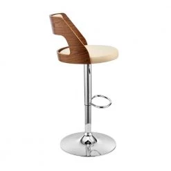 43 in. Cream and Brown Metal Framed Adjustable Barstool with Open Wooden Back by Benjara -Cheap Benjara Store cream and brown benjara bar stools bm270014 4f 1000