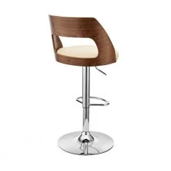 44 in. Cream and Brown Low Back Metal and Wood Adjustable Barstool with Open Design Wooden Back by Benjara -Cheap Benjara Store cream and brown benjara bar stools bm270023 1f 1000
