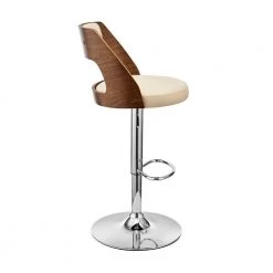 44 in. Cream and Brown Low Back Metal and Wood Adjustable Barstool with Open Design Wooden Back by Benjara -Cheap Benjara Store cream and brown benjara bar stools bm270023 4f 1000