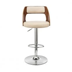 44 in. Cream and Brown Low Back Metal and Wood Adjustable Barstool with Open Design Wooden Back by Benjara -Cheap Benjara Store cream and brown benjara bar stools bm270023 c3 1000