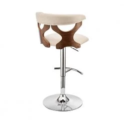 43 in. Cream and Brown Metal Adjustable Barstool with Curved Cut Out Wooden Back by Benjara 13 43 in. Cream and Brown Metal Adjustable Barstool with Curved Cut Out Wooden Back by Benjara -Cheap Benjara Store cream and brown benjara bar stools bm270033 1f 1000