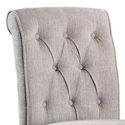 Cream and Brown Wooden Fabric Upholstered Counter Height Chair (Pack of Two) by Benjara -Cheap Benjara Store cream and brown benjara dining chairs bm183633 4f 1000