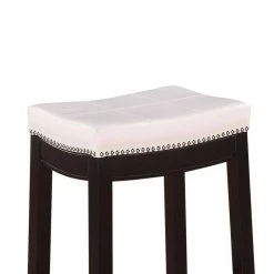 26 in. H Cream and Dark Brown Wooden Counter Stool with Faux Leather Upholstery by Benjara 13 26 in. H Cream and Dark Brown Wooden Counter Stool with Faux Leather Upholstery by Benjara -Cheap Benjara Store cream and dark brown benjara bar stools bm16768 1f 1000