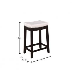 26 in. H Cream and Dark Brown Wooden Counter Stool with Faux Leather Upholstery by Benjara 10 26 in. H Cream and Dark Brown Wooden Counter Stool with Faux Leather Upholstery by Benjara -Cheap Benjara Store cream and dark brown benjara bar stools bm16768 40 1000