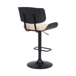 46 in. Cream Low Back Metal Bar Stool with Leatherette Button Tufted Back and Seat by Benjara -Cheap Benjara Store cream benjara bar stools bm270410 1f 1000