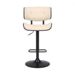 46 in. Cream Low Back Metal Bar Stool with Leatherette Button Tufted Back and Seat by Benjara -Cheap Benjara Store cream benjara bar stools bm270410 c3 1000