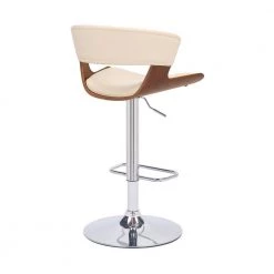 43 in. Cream Low Back Metal Bar Stool with Curved Leatherette Back and Swivel Mechanism by Benjara -Cheap Benjara Store cream benjara bar stools bm270415 1f 1000