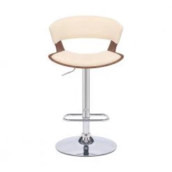 43 in. Cream Low Back Metal Bar Stool with Curved Leatherette Back and Swivel Mechanism by Benjara -Cheap Benjara Store cream benjara bar stools bm270415 c3 1000