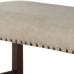 Cream and Brown Rubber Wood High Bench by Benjara -Cheap Benjara Store cream benjara bedroom benches bm171247 44 1000