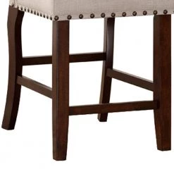 Cream and Brown Rubber Wood High Chair with Studded Trim (Set of 2) by Benjara 12 Cream and Brown Rubber Wood High Chair with Studded Trim (Set of 2) by Benjara -Cheap Benjara Store cream benjara dining chairs bm166612 1f 1000