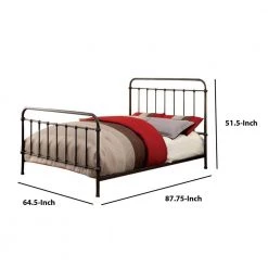 Bronze Metal Queen Size Platform Bed with Headboard and Footboard by Benjara 10 Bronze Metal Queen Size Platform Bed with Headboard and Footboard by Benjara -Cheap Benjara Store dark bronze benjara platform beds bm165986 1f 1000