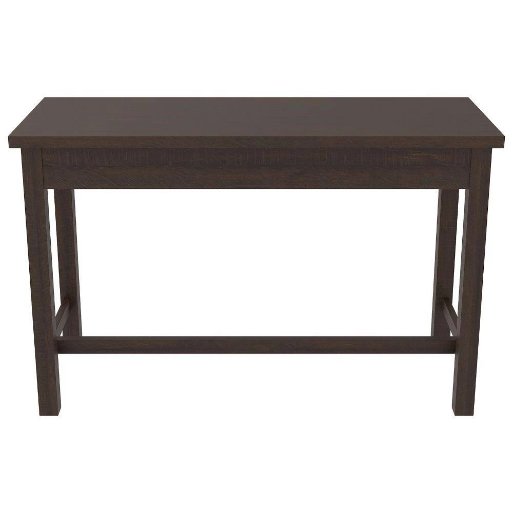 47 in. W Dark Brown and Black Wooden 2-Drawers Writing Desk with Block Legs by Benjara 4 47 in. W Dark Brown and Black Wooden 2-Drawers Writing Desk with Block Legs by Benjara - Image 4