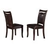 Dark Brown Leatherette Upholstered Wooden Side Chair (Set of 2) by Benjara