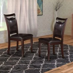 Dark Brown Leatherette Upholstered Wooden Side Chair (Set of 2) by Benjara 9 Dark Brown Leatherette Upholstered Wooden Side Chair (Set of 2) by Benjara -Cheap Benjara Store dark brown benjara accent chairs bm179939 c3 1000