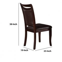 Dark Brown Leatherette Upholstered Wooden Side Chair (Set of 2) by Benjara 12 Dark Brown Leatherette Upholstered Wooden Side Chair (Set of 2) by Benjara -Cheap Benjara Store dark brown benjara accent chairs bm179939 fa 1000