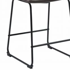 34 in. Dark Brown High Back Transitional Contoured Counter Height Stool with Leather Seat (Set of 2) by Benjara -Cheap Benjara Store dark brown benjara bar stools bm160828 c3 1000