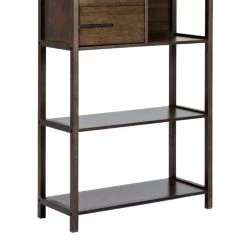 Standard 68 in. Dark Brown Right Facing Wooden Shelf Bookcase with 5-Shelves by Benjara -Cheap Benjara Store dark brown benjara bookcases bookshelves bm274297 1f 1000