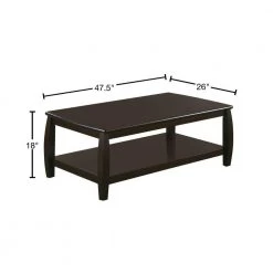 Contemporary 48 in. Dark Brown Large Rectangle Wood Coffee Table by Benjara -Cheap Benjara Store dark brown benjara coffee tables bm184884 40 1000