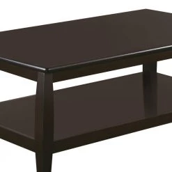 Contemporary 48 in. Dark Brown Large Rectangle Wood Coffee Table by Benjara -Cheap Benjara Store dark brown benjara coffee tables bm184884 44 1000