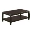 Contemporary 48 in. Dark Brown Large Rectangle Wood Coffee Table by Benjara
