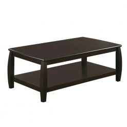 Contemporary 48 in. Dark Brown Large Rectangle Wood Coffee Table by Benjara