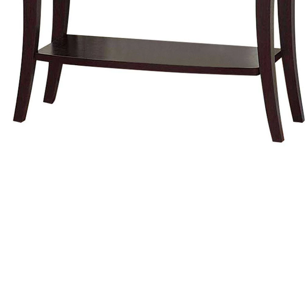 15.25 in. Dark Brown Standard Rectangle Wood Console Table with Shelf by Benjara 5 15.25 in. Dark Brown Standard Rectangle Wood Console Table with Shelf by Benjara - Image 5