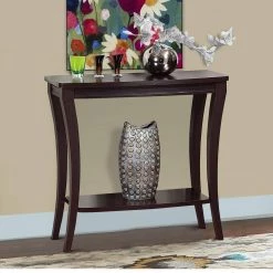 15.25 in. Dark Brown Standard Rectangle Wood Console Table with Shelf by Benjara 15 15.25 in. Dark Brown Standard Rectangle Wood Console Table with Shelf by Benjara -Cheap Benjara Store dark brown benjara console tables bm148764 31 1000