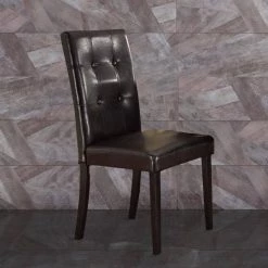 Dark Brown Faux Leather and Pine Wood Dining Side Chair (Set of 2) by Benjara 10 Dark Brown Faux Leather and Pine Wood Dining Side Chair (Set of 2) by Benjara -Cheap Benjara Store dark brown benjara dining chairs bm171501 c3 1000